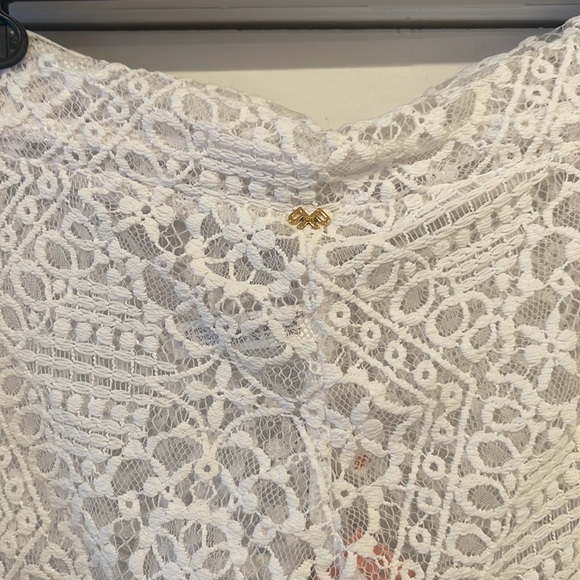 PilyQ Water Lily Napa Fringe White Lace Beach Coverup Shorts- Size M/L - Picture 4 of 9